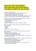WGU C213 PRE-ASSESSMENT &lpar;ACCOUNTING&rpar; 2026 QUESTIONS & ACCURATE COMPLETE SOLUTIONS