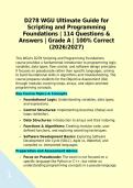 D278 WGU Ultimate Guide for Scripting and Programming Foundations &vert; 114 Questions & Answers &vert; Grade A &vert; 100&percnt; Correct &lpar;2026&sol;2027&rpar;  