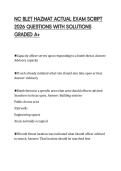 NC BLET HAZMAT ACTUAL EXAM SCRIPT  2026 QUESTIONS WITH SOLUTIONS  GRADED A&plus; 