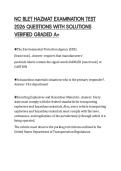 NC BLET HAZMAT EXAMINATION TEST  2026 QUESTIONS WITH SOLUTIONS  VERIFIED GRADED A&plus;