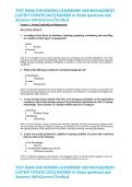 TEST BANK FOR NURSING LEADERSHIP AND MANAGEMENT  &lpar;LATEST UPDATE 2023&rpar; RANKED A&plus; Exam questions and  Answers 100&percnt;Correct&sol;Verified 