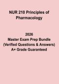 NUR 210 Principles of Pharmacology Study Guide PDF &vert; Nursing Exam Prep Questions and Answers
