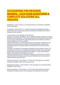 ACCOUNTING FOR DECISION MAKERS - C213 EXAM QUESTIONS &  COMPLETE SOLUTIONS ALL UPDATED