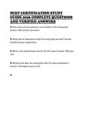 NCEP CERTIFICATION STUDY  GUIDE 2026 COMPLETE QUESTIONS  AND VERIFIED ANSWERS
