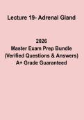 Lecture 19 Adrenal Gland PDF &vert; Endocrinology Anatomy and Physiology Study Guide