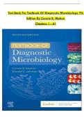 TEST BANK For Textbook Of Diagnostic Microbiology&comma; 7th Edition By Connie R&period; Mahon&comma; Verified Chapters 1 - 41&comma; Complete Newest Version