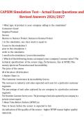 CAPSIM Simulation Test Practice Questions and Revised Answers &ndash; Complete Study Guide &lpar;2026&ndash;2027&rpar;