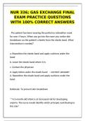 NUR 336 Gas Exchange Final Exam &ndash; Practice Q&A 100&percnt; Correct