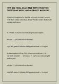 NUR 336 Final Exam Med Math &ndash; Practice Q&A 100&percnt; Correct