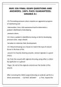 NUR 336 Final Exam &ndash; Q&A 100&percnt; Pass Guaranteed &lpar;Graded A&plus;&rpar;