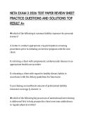 NETA EXAM 3 2026 TEST PAPER REVIEW SHEET  PRACTICE QUESTIONS AND SOLUTIONS TOP  RESULT A&plus; 