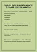 NUR 425 Exam 1 &ndash; Detailed Verified Q&A &lpar;Leadership & Management&rpar;