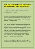 NUR 425 Exam 2 Review &ndash; Detailed Verified Q&A &lpar;Pediatrics&rpar;