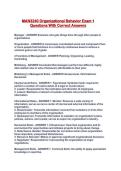 MAN3240 Organizational Behavior Exam 1 Questions With Correct Answers