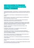 WGU C213 INTRO TO FINANCIAL ANALYSIS QUESTIONS & ACTUAL CORRECT ANSWERS