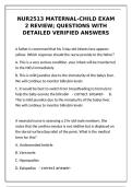 NUR2513 Maternal-Child Exam 2 Review &ndash; Detailed Verified Q&A