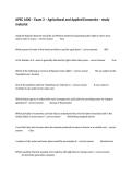 APEC 1600 &ndash; Exam 3 &ndash; Agricultural and Applied Economics &ndash; study material