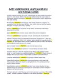 ATI Fundamentals Exam Questions and Answers 2026