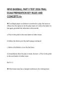 NFHS BASEBALL PART II TEST 2026 FINAL  EXAM PREPARATION KEY RULES AND  CONCEPTS A&plus;
