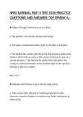 NFHS BASEBALL PART II TEST 2026 PRACTICE  QUESTIONS AND ANSWERS TOP REVIEW A&plus;