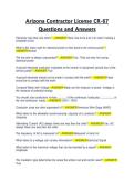 Arizona Contractor License CR-67 Questions and Answers