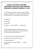 NURS 321 Exam &num;2 Review &ndash; Detailed Verified Q&A &lpar;Graded A&rpar; 2026