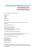 Leadership Roles and Management Functions in   Nursing Questions and  Answers with Rationale 