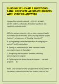 Nursing 321- Exam 1 questions bank&semi; complete accurate quizzes with verified answers