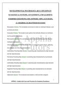 DEVELOPMENTAL PSYCHOLOGY&colon; KEY CONCEPTS IN ECOLOGICAL SYSTEMS&comma; ATTACHMENT&comma; AND LEARNING &vert;VERIFIED QUESTIONS AND ANSWERS &vert; 100&percnt; ACCURATE&comma; A&plus; GRADED&comma; GUARANTEED SUCCESS&excl;