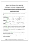 DEVELOPMENTAL PSYCHOLOGY&colon; LANGUAGE&comma; ATTACHMENT&comma; AND IDENTITY THEORIES &vert;VERIFIED QUESTIONS AND ANSWERS &vert; 100&percnt; ACCURATE&comma; A&plus; GRADED&comma; GUARANTEED SUCCESS&excl;
