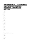 NIH STROKE SCALE REVIEW SHEET  2026 PATIENTS 1 TO 6 FULL  QUESTIONS AND CORRECT  ANSWERS