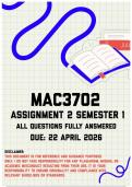 MAC3702 Assignment 2 Semester 1 Memo &vert; Due 22 April 2026
