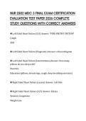 NUR 2502 MDC 3 FINAL EXAM CERTIFICATION EVALUATION TEST PAPER 2026 COMPLETE STUDY QUESTIONS WITH CORRECT ANSWERS