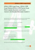 HFMA CSPR Actual Exam &sol; HFMA CSPR  Exam Predictor&sol;HFMA CSPR Practice Exam  With Complete Questions And Correct  Answers with Deatailed Rationales Graded A&plus;