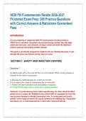 HESI PN Fundamentals Retake 2026-2027 Proctored Exam Prep&colon; 200 Practice Questions with Correct Answers & Rationales Guaranteed Pass 