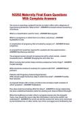 N3262 Maternity Final Exam Questions With Complete Answers