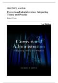 Solutions Manual - Correctional Administration&colon; Integrating Theory and Practice&comma; 3rd Edition &lpar;Seiter&comma; 2017&rpar;&comma; Chapters 1-16 &vert; All Chapters