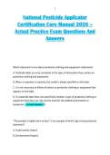 National Pesticide Applicator Certification Core Manual 2026 &ndash; Actual Practice Exam Questions And Answers 
