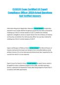 CUSECO Exam Certified US Export Compliance Officer 2026-Actual Questions And Verified Answers