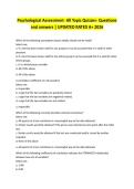 Psychological Assessment- All Topic Quizzes- Questions and answers &vert; UPDATED RATED A&plus; 2026
