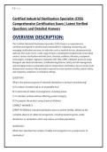 Certified Industrial Sterilization Specialist &lpar;CISS&rpar; Comprehensive Certification Exam &vert; Latest Verified  Questions and Detailed Answers 