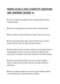 NUR203 EXAM 2 2026 COMPLETE QUESTIONS AND ANSWERS GRADED A&plus;