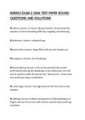NUR203 EXAM 2 2026 TEST PAPER SOLVED QUESTIONS AND SOLUTIONS