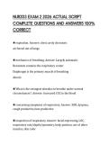 NUR203 EXAM 2 2026 ACTUAL SCRIPT COMPLETE QUESTIONS AND ANSWERS 100&percnt; CORRECT