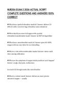 NUR206 EXAM 2 2026 ACTUAL SCRIPT COMPLETE QUESTIONS AND ANSWERS 100&percnt; CORRECT