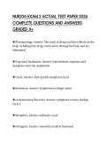 NUR206 EXAM 2 ACTUAL TEST PAPER 2026 COMPLETE QUESTIONS AND ANSWERS GRADED A&plus;