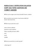 NUR206 EXAM 2 CERTIFICATION EVALUATION SCRIPT 2026 TESTED QUESTIONS AND CORRECT ANSWERS