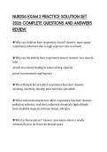 NUR206 EXAM 2 PRACTICE SOLUTION SET 2026 COMPLETE QUESTIONS AND ANSWERS REVIEW