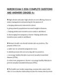 NUR208 EXAM 3 2026 COMPLETE QUESTIONS AND ANSWERS GRADED A&plus;