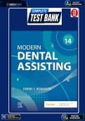 Test Bank &ndash; Modern Dental Assisting&comma; 14th Edition &vert; Chapters 1&ndash;9 &vert; Verified Questions & Answers &vert; Latest Version